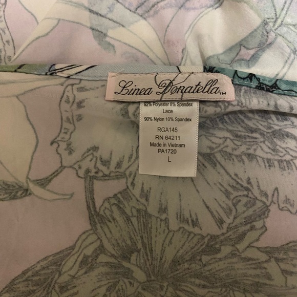 Linea Donatella Palm Garden Cami & Pant Pajama Set Size Large Lilac - Picture 6 of 11